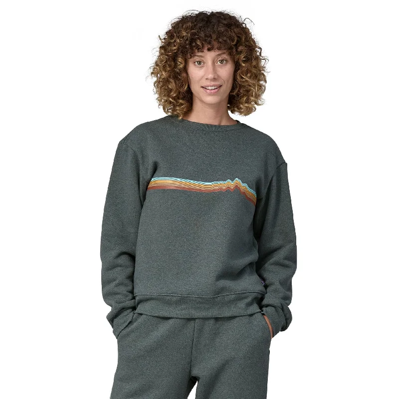 W's Ridge Rise Stripe Uprisal Crew Sweatshirt - Recycled Polyester & Recycled Cotton