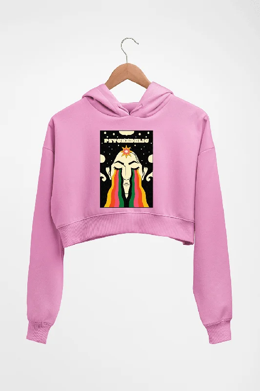 Psychedelic Crop HOODIE FOR WOMEN Hoodie with Print Artistic Unique