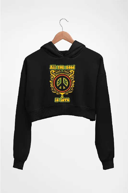 Psychedelic Love Crop HOODIE FOR WOMEN Hoodie Sweatshirt Pullover