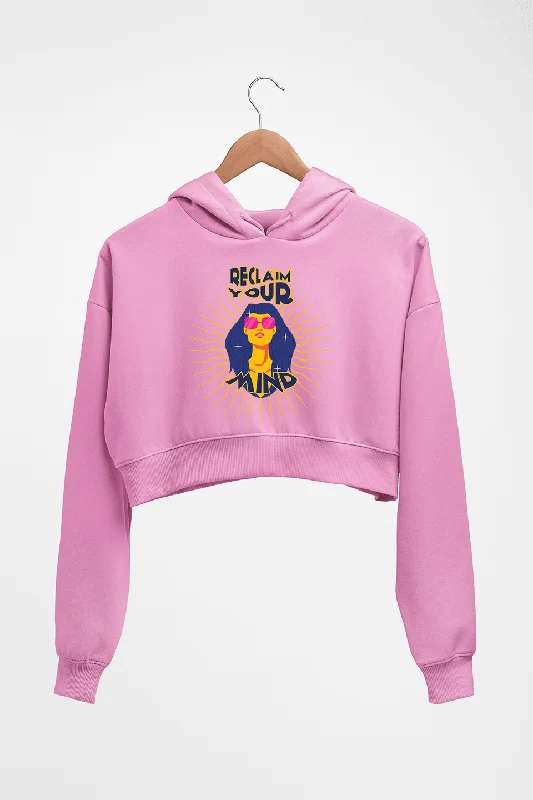 Psychedelic Mind Crop HOODIE FOR WOMEN Hoodie with Pocket Utility Practical