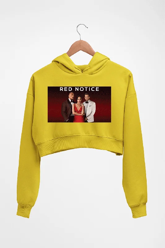 Red Notice Crop HOODIE FOR WOMEN Hoodie with Neon Bright Vibrant