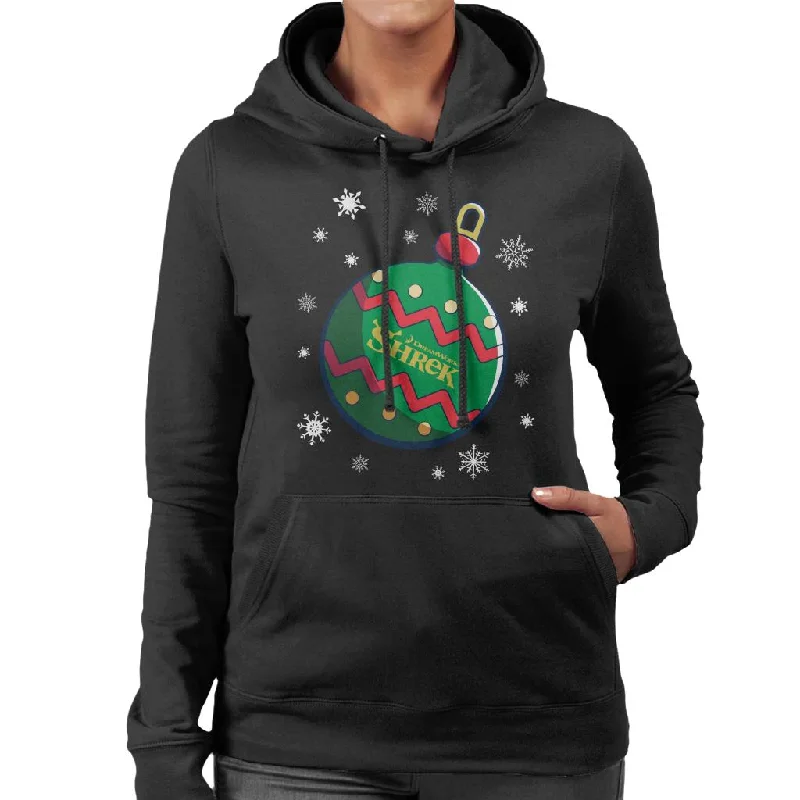 Shrek Christmas Festive Bauble Winter Snowflakes Women's Hooded Sweatshirt Hoodie with Strings Custom Fit Adjustable Shrek Christmas Festive Bauble Winter Snowflakes Women's Hooded Sweatshirt Hoodie with Strings Custom Fit Adjustable