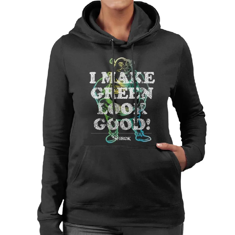 Shrek I Make Green Look Good Women's Hooded Sweatshirt Hoodie with Drop Shoulder Relaxed Streetwear