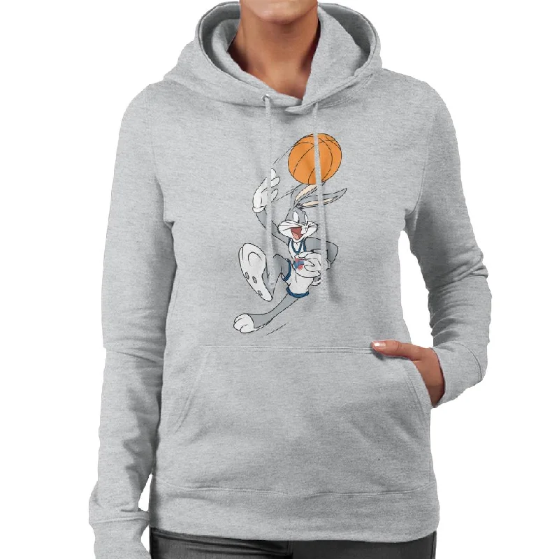 Space Jam Bugs Bunny Basketball Women's Hooded Sweatshirt Hoodie with Slit Hem Functional Movement Space Jam Bugs Bunny Basketball Women's Hooded Sweatshirt Hoodie with Slit Hem Functional Movement
