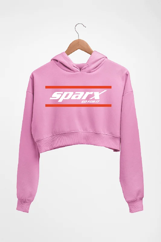 Sparx Crop HOODIE FOR WOMEN Hoodie with Rolled Sleeves Casual Relaxed