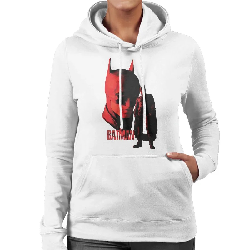 The Batman Batsuit Red Light Women's Hooded Sweatshirt Hoodie with Contrast Stitching Detailed Premium The Batman Batsuit Red Light Women's Hooded Sweatshirt Hoodie with Contrast Stitching Detailed Premium