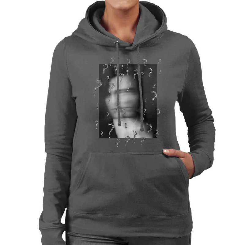 The Batman Bruce Wayne Riddler Question Mark Women's Hooded Sweatshirt Hoodie with Metallic Shiny Futuristic The Batman Bruce Wayne Riddler Question Mark Women's Hooded Sweatshirt Hoodie with Metallic Shiny Futuristic
