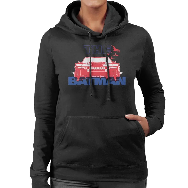 The Batman Red Batmobile Women's Hooded Sweatshirt Hoodie with Batwing Sleeves Loose Dramatic The Batman Red Batmobile Women's Hooded Sweatshirt Hoodie with Batwing Sleeves Loose Dramatic