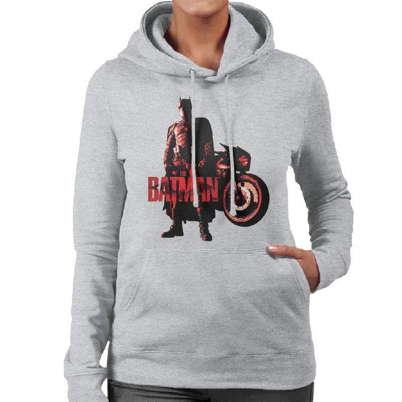 The Batman Red Logo Motorbike Women's Hooded Sweatshirt Hoodie with Slim Fit Tailored Modern The Batman Red Logo Motorbike Women's Hooded Sweatshirt Hoodie with Slim Fit Tailored Modern
