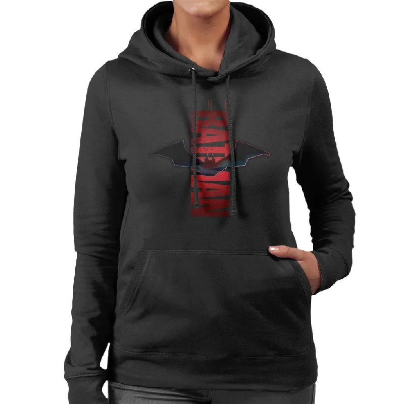 The Batman Red Shadows Logo Women's Hooded Sweatshirt Hoodie with Camouflage Military Edgy The Batman Red Shadows Logo Women's Hooded Sweatshirt Hoodie with Camouflage Military Edgy