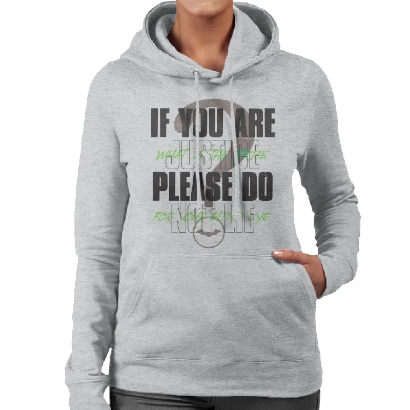 The Batman Riddler If You Are Justice Please Do Not Lie Women's Hooded Sweatshirt Hoodie with Crew Neck Simple Timeless The Batman Riddler If You Are Justice Please Do Not Lie Women's Hooded Sweatshirt Hoodie with Crew Neck Simple Timeless