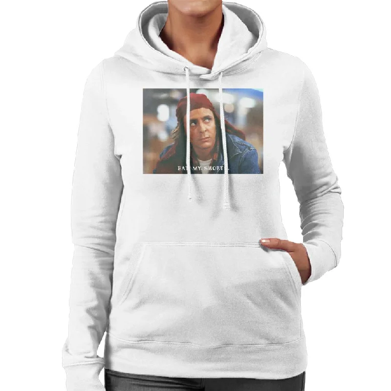 The Breakfast Club John Bender Eat My Shorts Women's Hooded Sweatshirt Hoodie with Ribbed Neckline Snug Warm