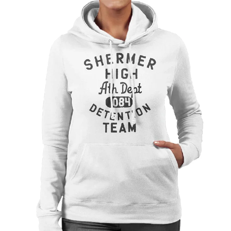 The Breakfast Club Shermer High Detention Team Women's Hooded Sweatshirt Hoodie with Hem Embroidery Detailed Premium