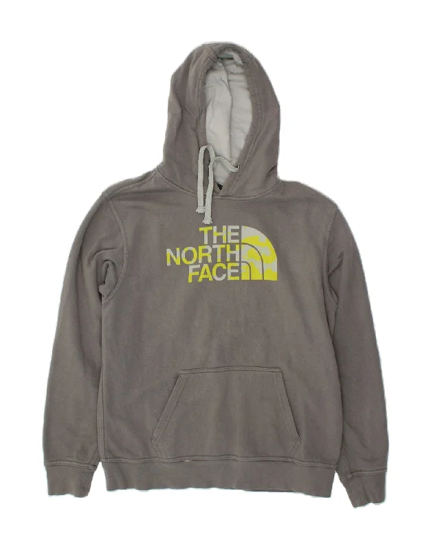 THE NORTH FACE Mens Graphic Hoodie Jumper Medium Grey Cotton