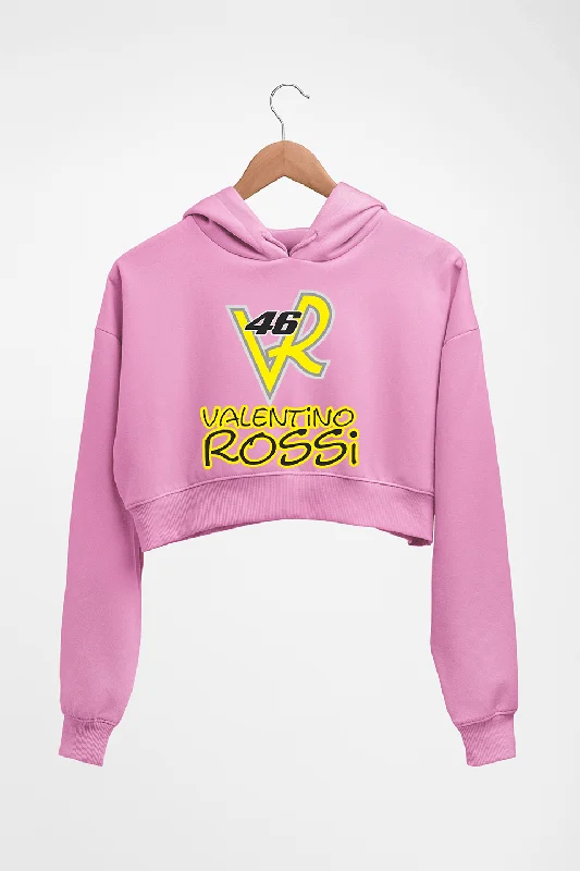 Valentino Rossi(VR 46) Crop HOODIE FOR WOMEN Hoodie with Drawstring Waist Adjustable Fitted