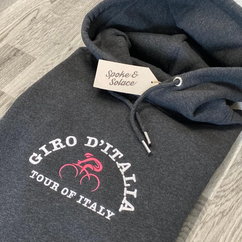 Giro d'Italia Embroidered Hoodie (w) Hoodie with Elastic Waist Stretchable Comfortable
