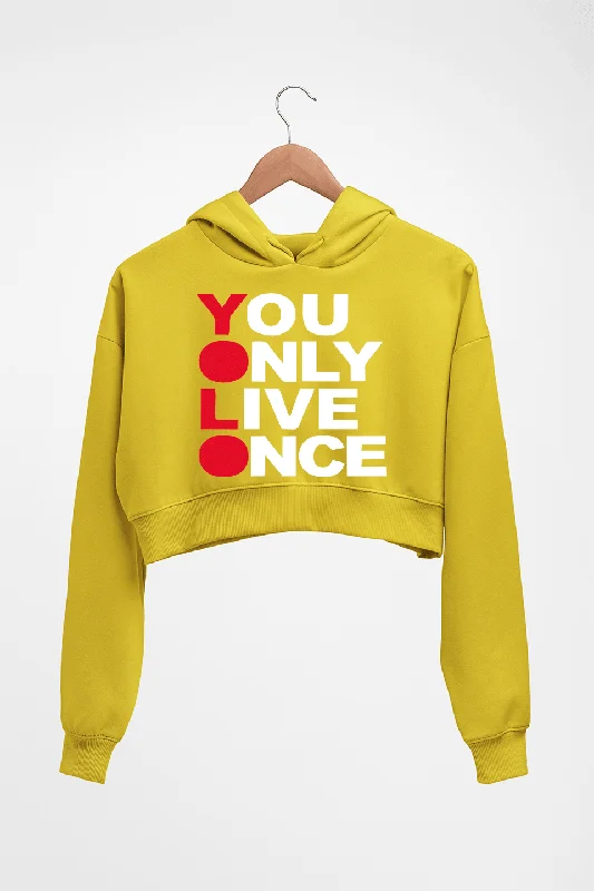 You Live Only Once(YOLO) Crop HOODIE FOR WOMEN Hoodie Dress Longline Feminine