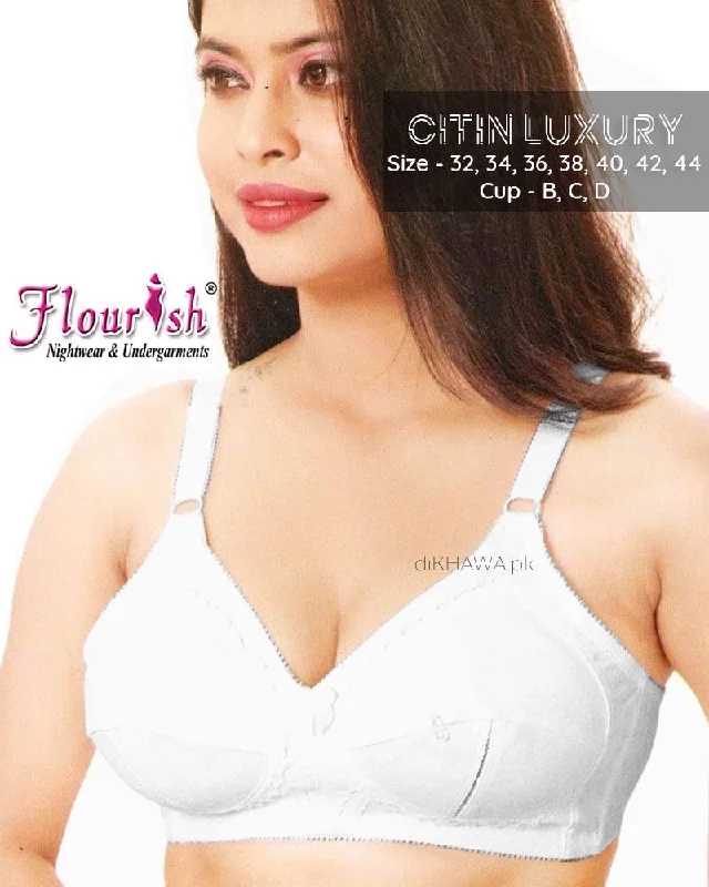 Citin Luxury - Flourish - White - Non Padded & Non Wired Cotton Bra