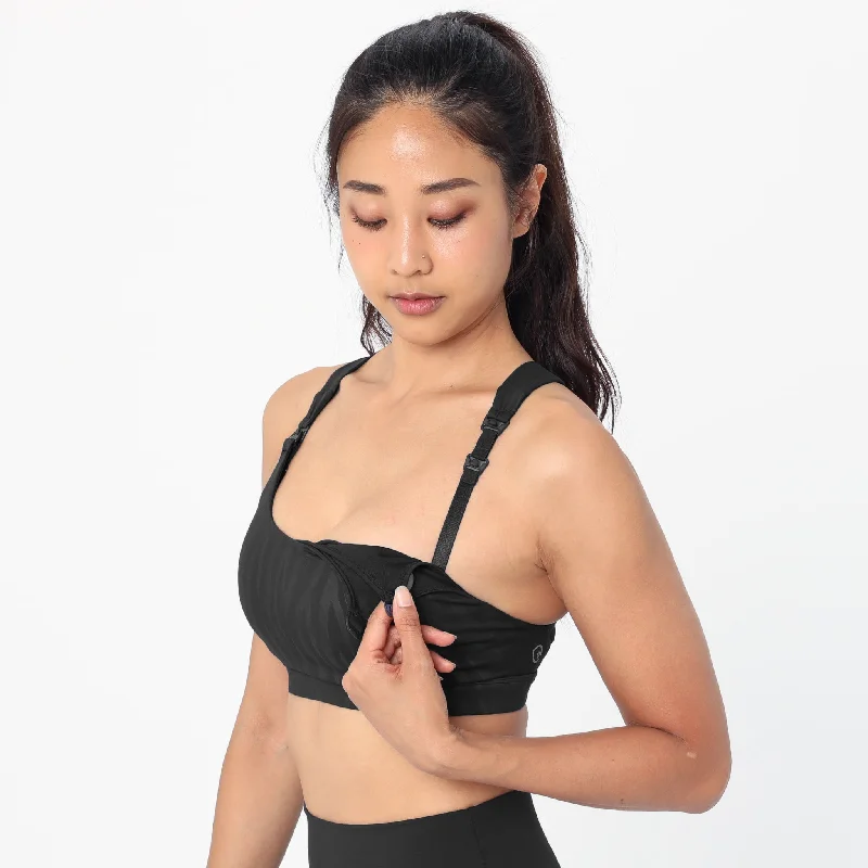 Venice High Impact Full Coverage Nursing Sports Bra (Black Tiger) Elegant Lace Bralette Venice High Impact Full Coverage Nursing Sports Bra (Black Tiger) Elegant Lace Bralette