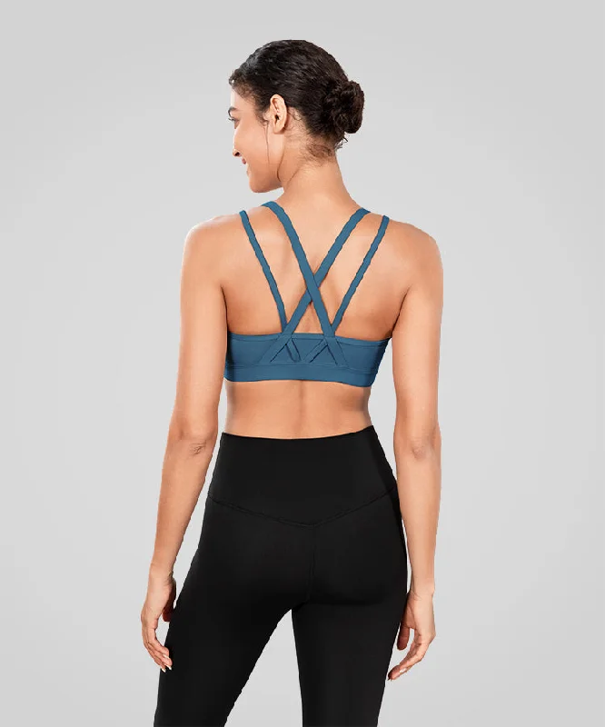 Echo Long Double Cross Straps Padded Yoga Bra | Women's Light Support Sports Bra Breathable Full Coverage Echo Long Double Cross Straps Padded Yoga Bra | Women's Light Support Sports Bra Breathable Full Coverage
