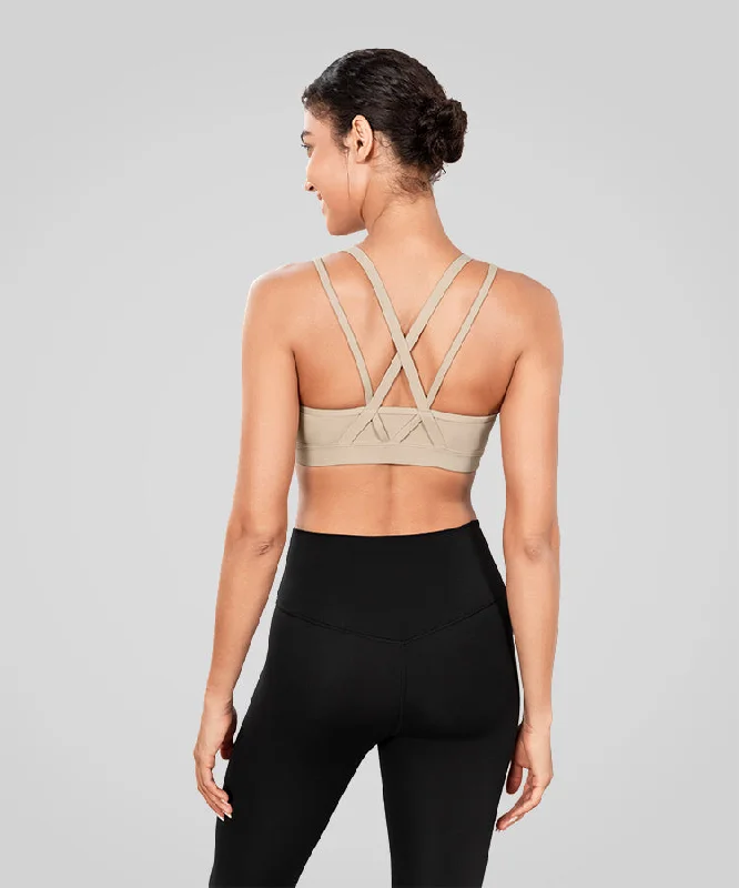 Echo Long Double Cross Straps Padded Yoga Bra | Women's Light Support Sports Bra Supportive Sports Bra Echo Long Double Cross Straps Padded Yoga Bra | Women's Light Support Sports Bra Supportive Sports Bra
