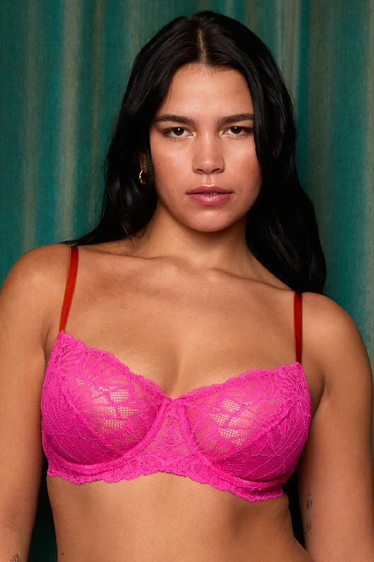 Flora Graphic Lace Underwire Bra Stretchy Full Coverage