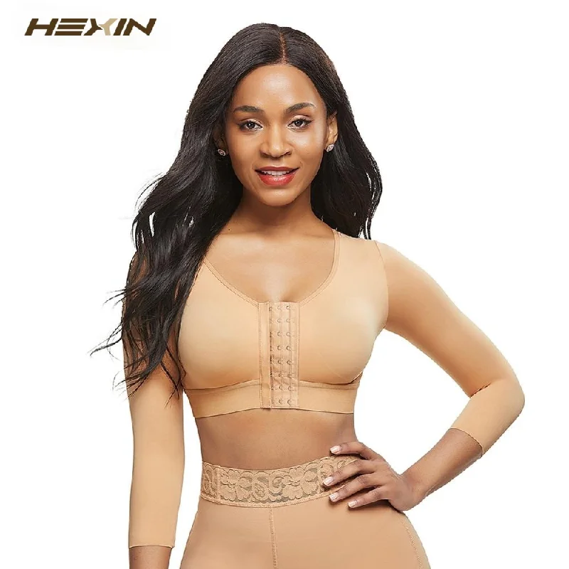 Front Closure Long Sleeve Post-Surgery Compression Bra