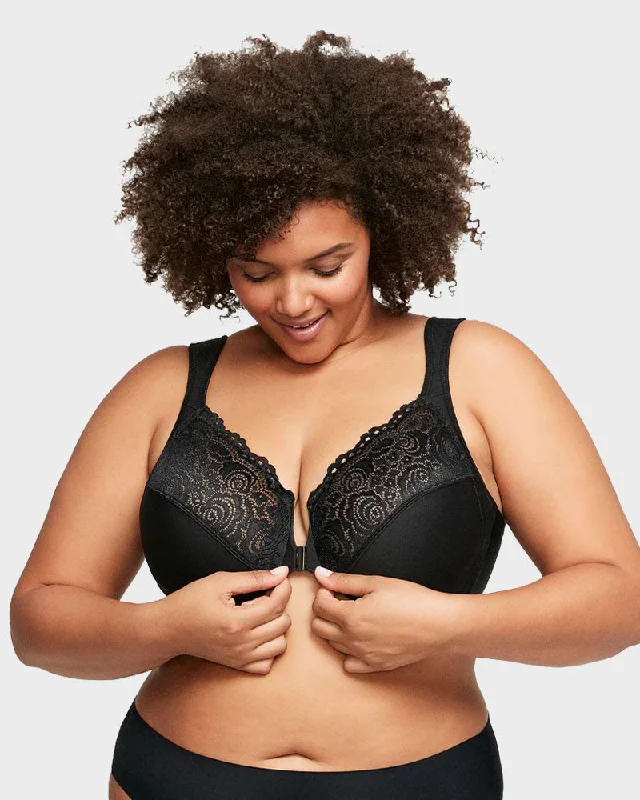 SheCurve® Front-Closure Underwire Print Bra Stretchy Full Coverage