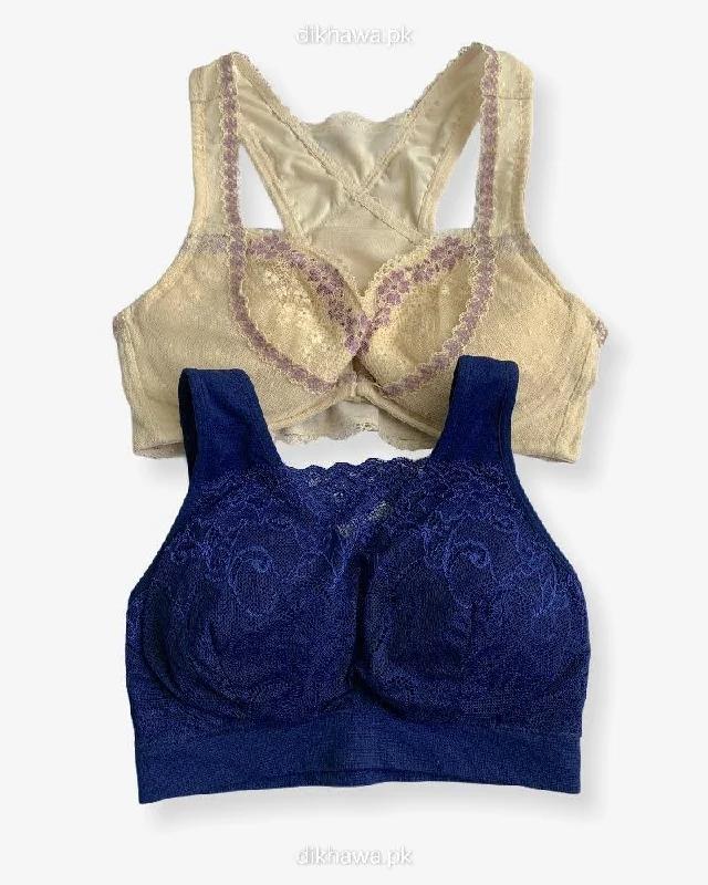 Ladies Jogging Bra - Sports Bra - Pack Off 2 Sports Bra - Padded Sports Bra Pack Off 2 Elegant Lace Bralette Ladies Jogging Bra - Sports Bra - Pack Off 2 Sports Bra - Padded Sports Bra Pack Off 2 Elegant Lace Bralette