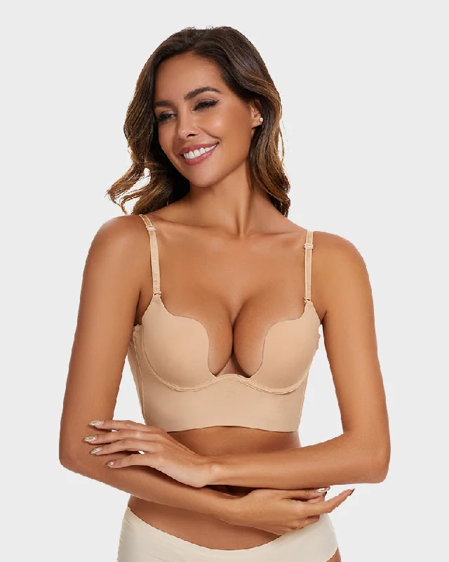 SheCurve® Low Cut U-Shaped Backless Bra Soft Cup Bra