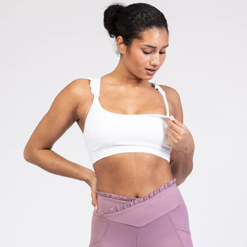 Madison - Medium Support Nursing Sport Bra (Blanc) Push-Up Wireless Bra