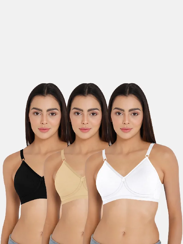 Naidu Hall Knitwear-Bra Special Combo Pack - Classi - C63 Soft Mesh Bra