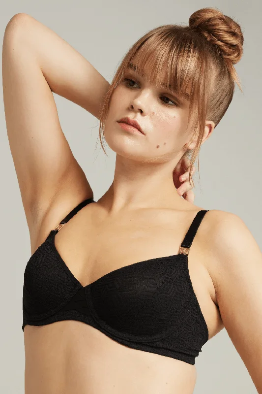 Sheer Deco Balcony Bra Supportive Sports Bra