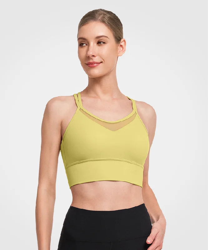 Shift Longline Mesh Strappy Padded Yoga Bra | Women's Light Support Sports Bra Active Support Bra Shift Longline Mesh Strappy Padded Yoga Bra | Women's Light Support Sports Bra Active Support Bra