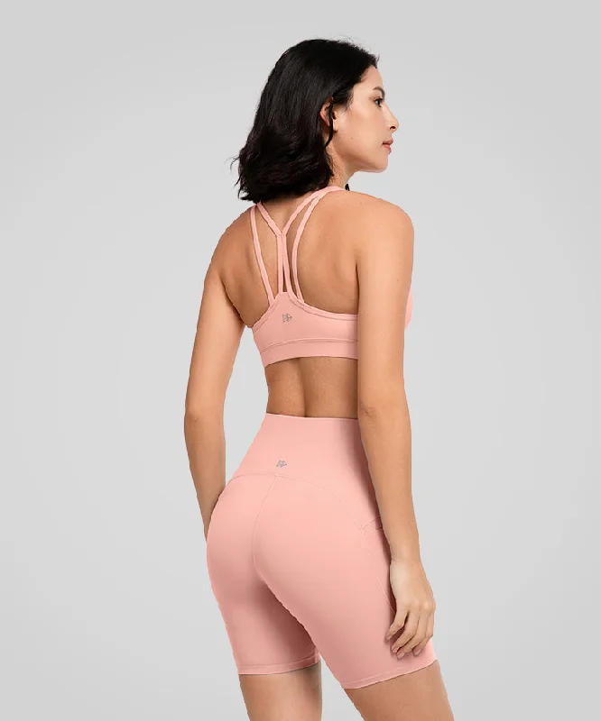 Shift Scoop Neckline Double Straps Padded Yoga Bra | Women's Light Support Sports Bra Lace Back Bra Shift Scoop Neckline Double Straps Padded Yoga Bra | Women's Light Support Sports Bra Lace Back Bra