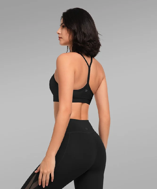 Anywhere Scoop Neckline Strappy Padded Yoga Bra | Women's Light Support Sports Bra Sports Support Bra