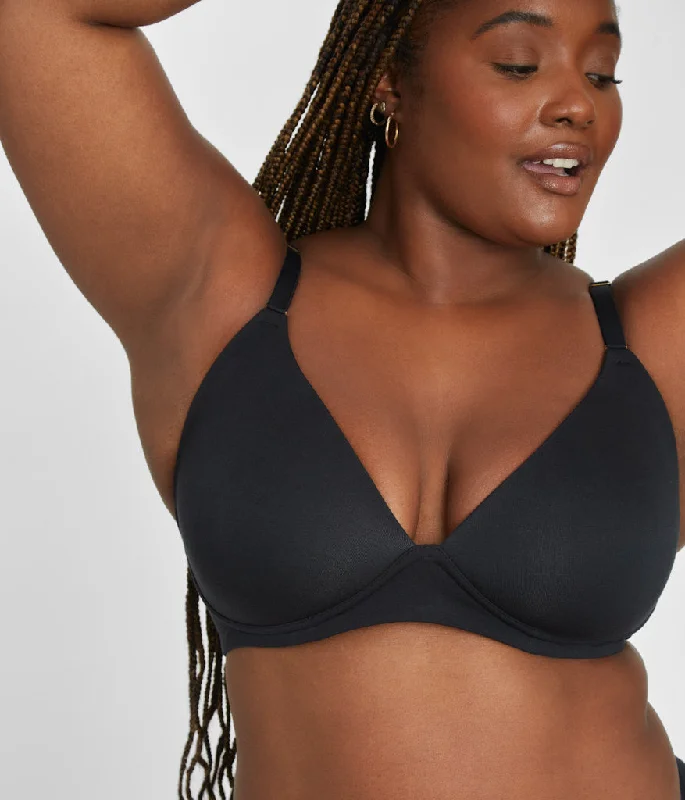 The All-Day Plunge No-Wire Bra: Jet Black