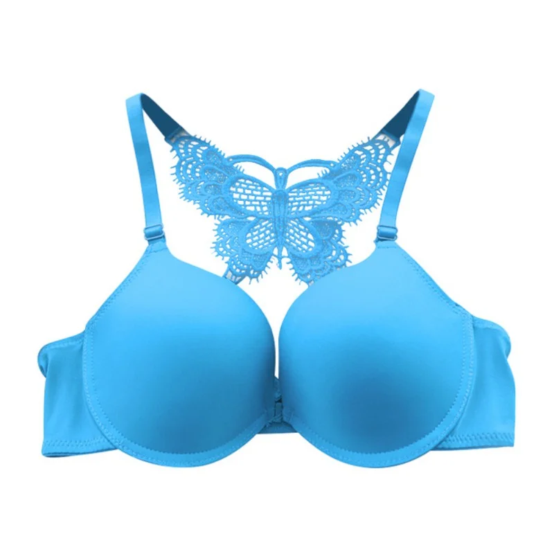 Women Fashion Underwear Lace Bralette Bras Adjustable Push up Lingerie Butterfly Back Seamless Racerback Bra Girls