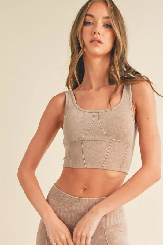 Women's Ultra-Comfort Ribbed Sports Bra Soft Support Bra