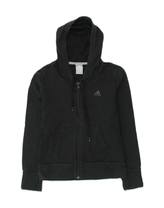 ADIDAS Womens Zip Hoodie Sweater UK 14 Large Black Cotton Herringbone Houndstooth Plaid ADIDAS Womens Zip Hoodie Sweater UK 14 Large Black Cotton Herringbone Houndstooth Plaid