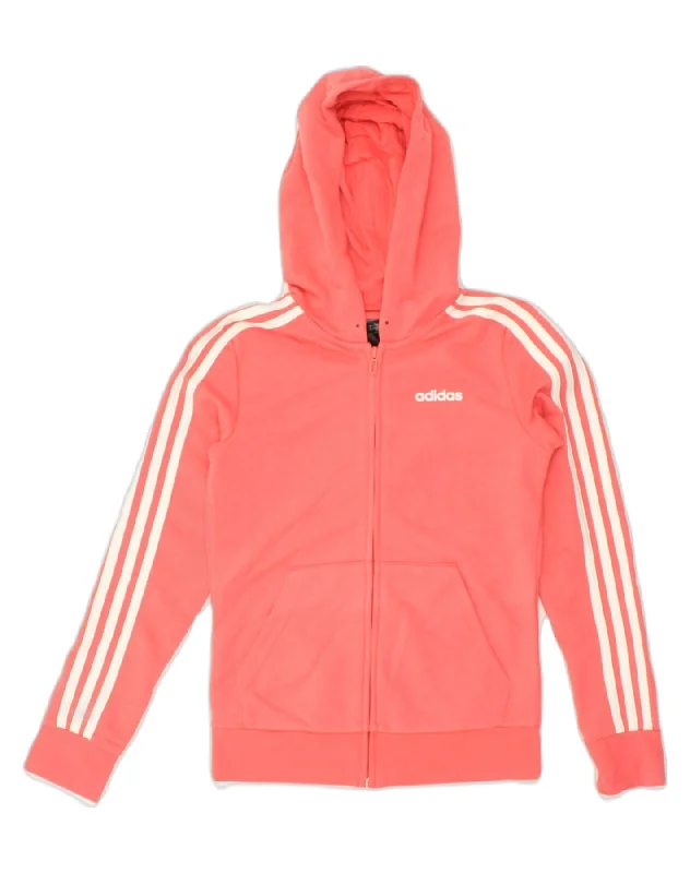 ADIDAS Womens Zip Hoodie Sweater UK 4/6 XS Red Cotton Knit Fabric Woven Fabric Fleece Fabric ADIDAS Womens Zip Hoodie Sweater UK 4/6 XS Red Cotton Knit Fabric Woven Fabric Fleece Fabric