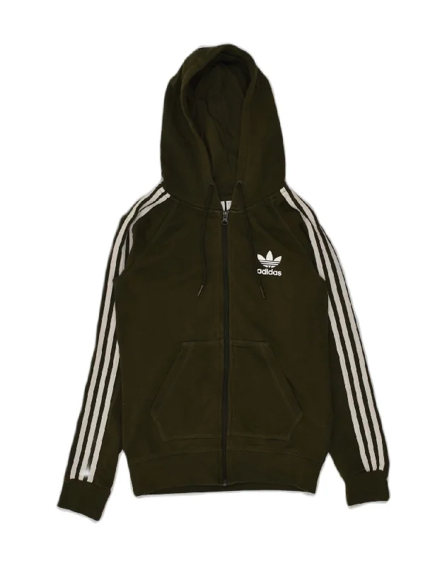 ADIDAS Womens Zip Hoodie Sweater UK 8 Small Green Cotton Handmade Hand-knitted Hand-woven ADIDAS Womens Zip Hoodie Sweater UK 8 Small Green Cotton Handmade Hand-knitted Hand-woven