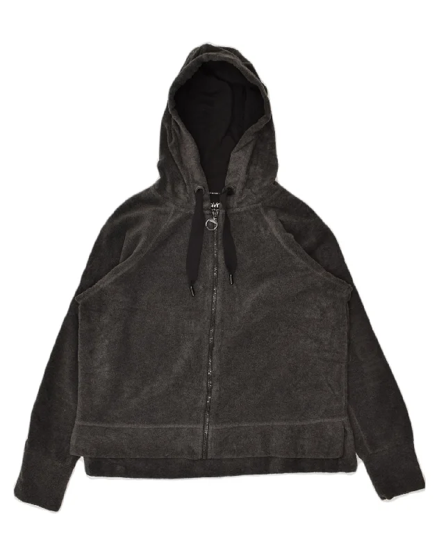 CALVIN KLEIN Womens Fleece Zip Hoodie Sweater UK 14 Medium Grey Polyester Neon Metallic Matte CALVIN KLEIN Womens Fleece Zip Hoodie Sweater UK 14 Medium Grey Polyester Neon Metallic Matte