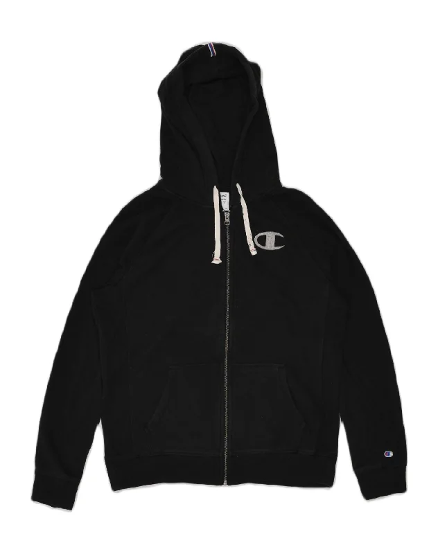CHAMPION Womens Zip Hoodie Sweater UK 16 Large Black Cotton Rayon Fabric Velvet Fabric Corduroy Fabric CHAMPION Womens Zip Hoodie Sweater UK 16 Large Black Cotton Rayon Fabric Velvet Fabric Corduroy Fabric
