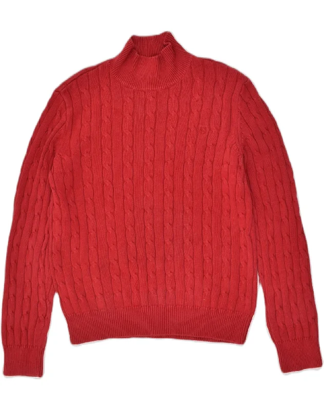 CHAPS Womens Roll Neck Jumper Sweater UK 14 Large Red Cotton Spandex Blend Rayon Blend Denim Blend CHAPS Womens Roll Neck Jumper Sweater UK 14 Large Red Cotton Spandex Blend Rayon Blend Denim Blend