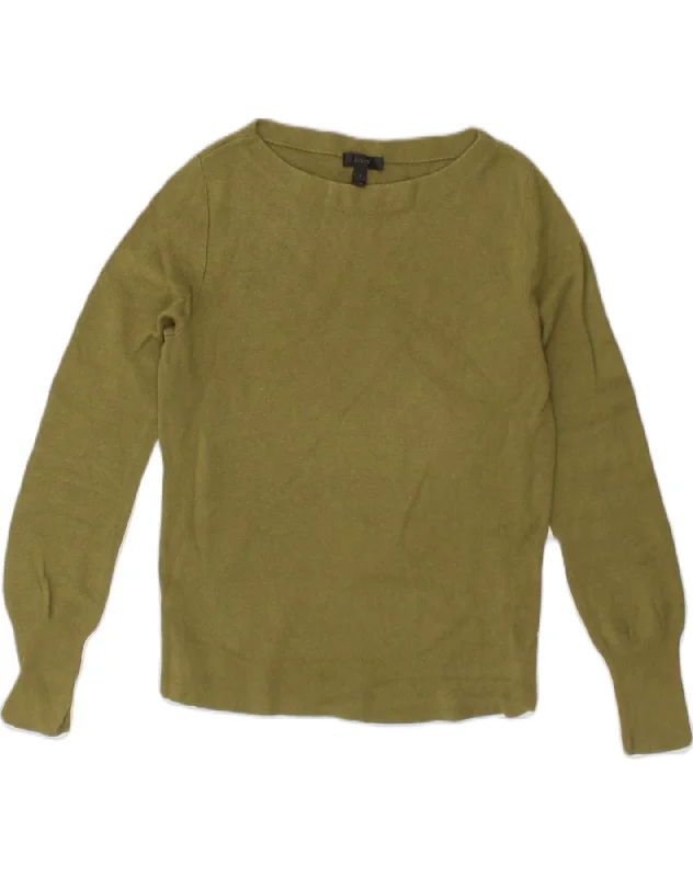 J. CREW Womens Boat Neck Jumper Sweater UK 10 Small Green Wool Notch Collar Peter Pan Collar Cowl Neck J. CREW Womens Boat Neck Jumper Sweater UK 10 Small Green Wool Notch Collar Peter Pan Collar Cowl Neck