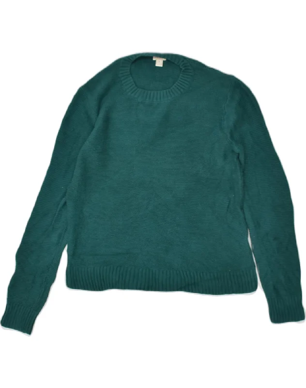 J. CREW Womens Crew Neck Jumper Sweater UK 14 Medium Green Cotton Terry Terry Cloth Terry Knit J. CREW Womens Crew Neck Jumper Sweater UK 14 Medium Green Cotton Terry Terry Cloth Terry Knit