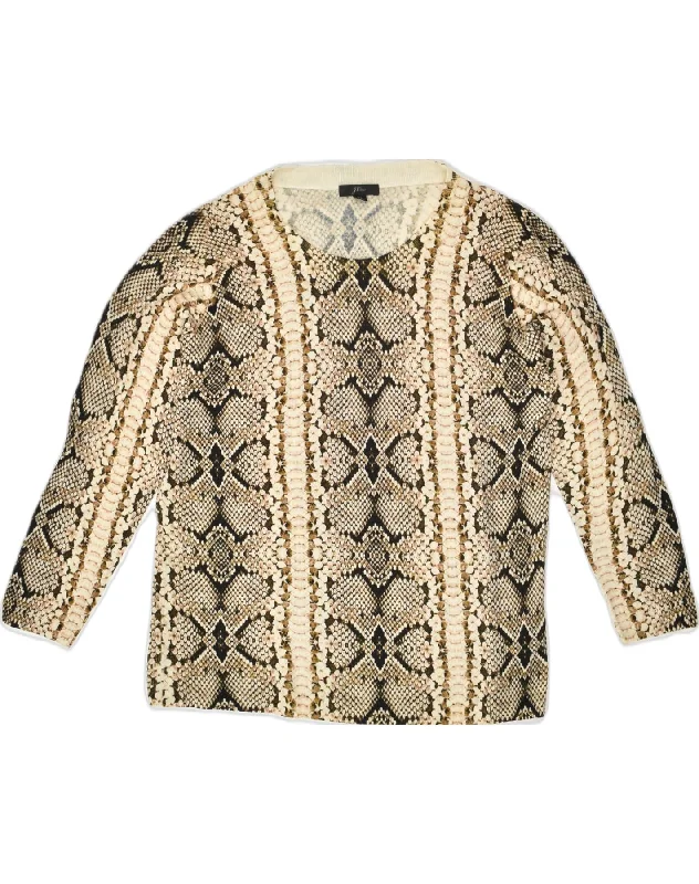 J. CREW Womens Crew Neck Jumper Sweater UK 18 XL Beige Animal Print Polka Dot Checkered Tartan J. CREW Womens Crew Neck Jumper Sweater UK 18 XL Beige Animal Print Polka Dot Checkered Tartan