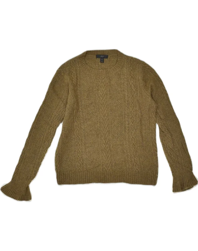 J. CREW Womens Crew Neck Jumper Sweater UK 6 XS Khaki Wool Mesh Sweater Canvas Denim J. CREW Womens Crew Neck Jumper Sweater UK 6 XS Khaki Wool Mesh Sweater Canvas Denim