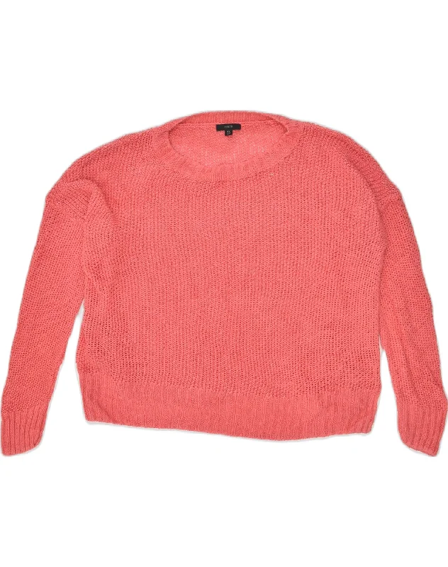J. CREW Womens Oversized Crew Neck Jumper Sweater UK 18 XL Pink Real Fur Shearling Chenille J. CREW Womens Oversized Crew Neck Jumper Sweater UK 18 XL Pink Real Fur Shearling Chenille